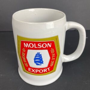 Molson Export White Ceramic Beer Mug